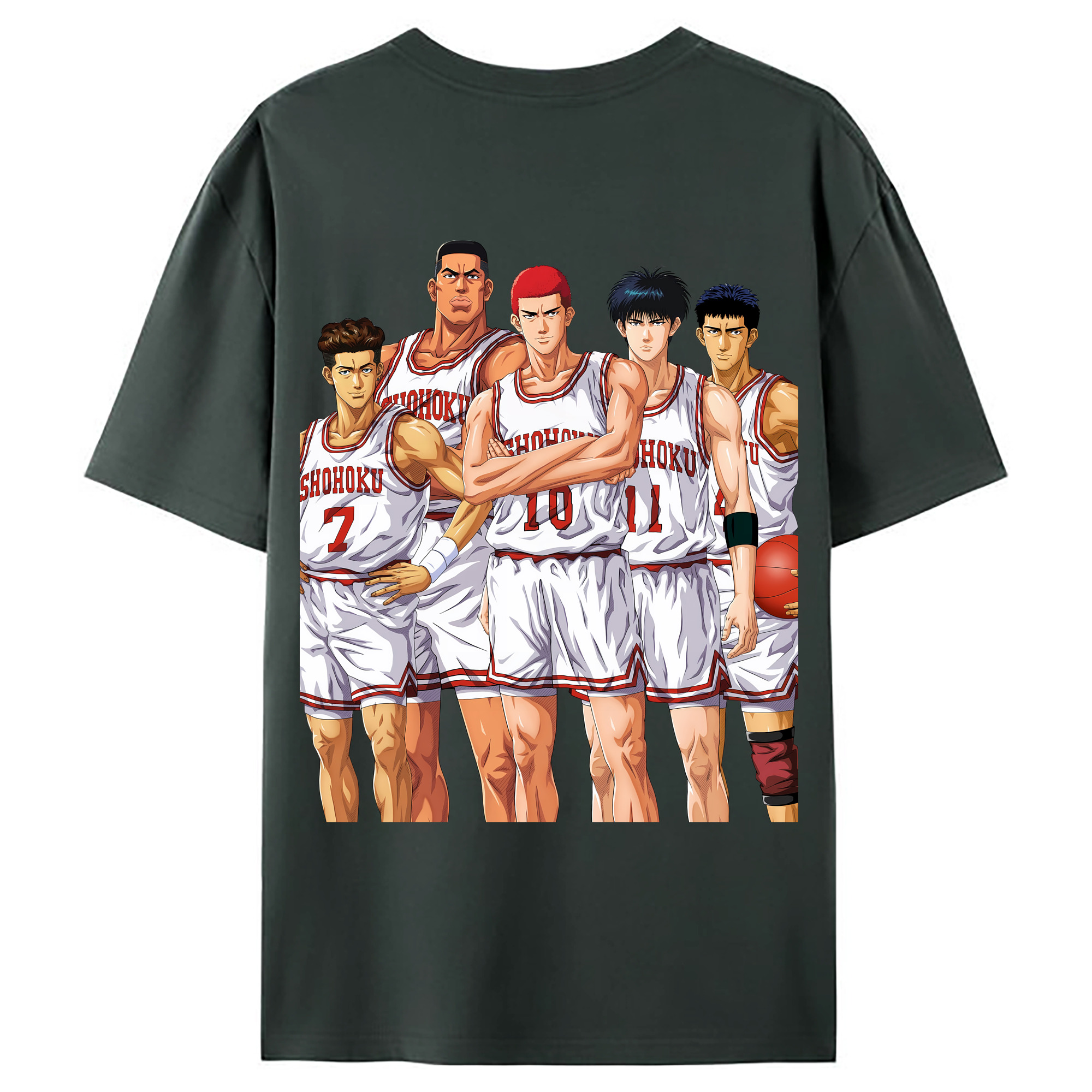 （画像用） SLAM DUNK／スラムダンク 綿100％ メンズ半袖Tシャツ（バックプリント） 通気性